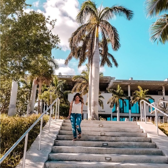 RW&CO Stripped V-Neck Silky Crepe Cami - Picture 7 of 7